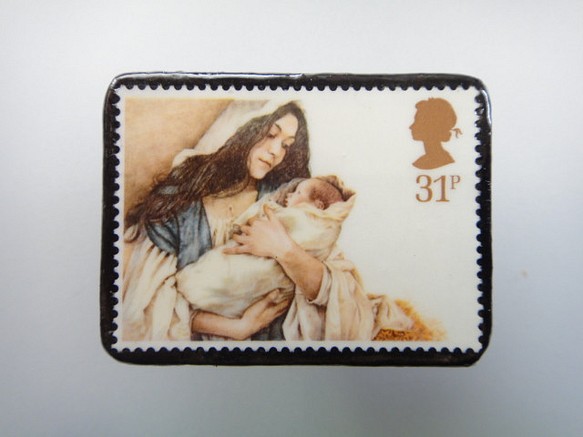 英國聖誕郵票胸針1895年 第1張的照片