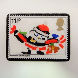 イギリス　クリスマス切手ブローチ1983 1枚目の画像