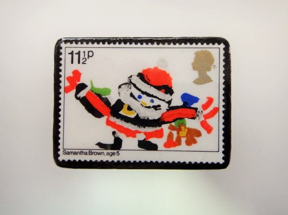 イギリス　クリスマス切手ブローチ1983 1枚目の画像