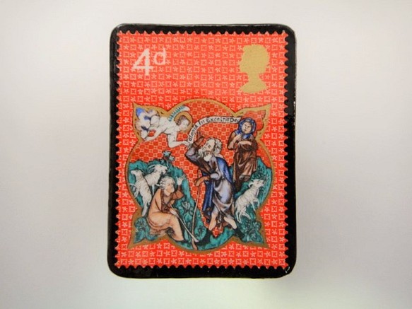 1986年英國聖誕郵票胸針 第1張的照片