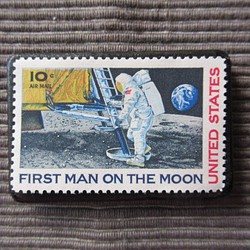 アメリカ　宇宙アポロ11号切手ブローチ5342 1枚目の画像