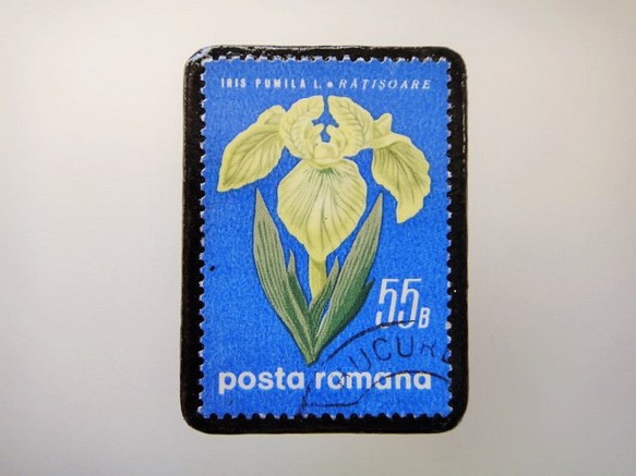 ルーマニア　花切手ブローチ2147 1枚目の画像