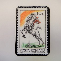 羅馬尼亞馬郵票胸針2219 第1張的照片