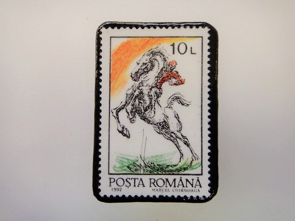 羅馬尼亞馬郵票胸針2219 第1張的照片