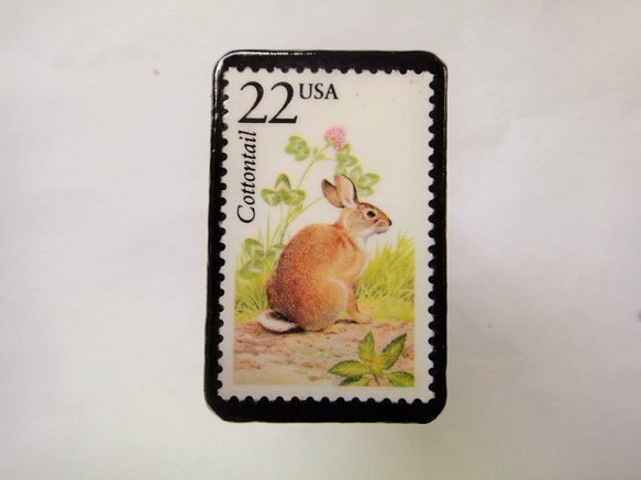 アメリカ　切手ブローチ 2555 1枚目の画像