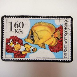 捷克魚郵票胸針2800 第1張的照片