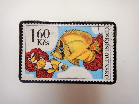 捷克魚郵票胸針2800 第1張的照片
