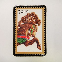 美國馬郵票胸針2822 第1張的照片