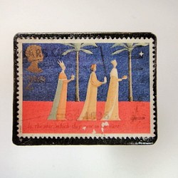 イギリス　クリスマス切手ブローチ2963 1枚目の画像