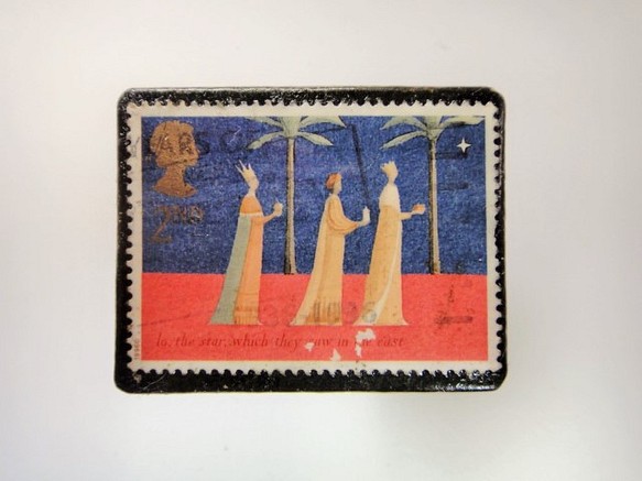 イギリス　クリスマス切手ブローチ2963 1枚目の画像