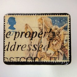 イギリス　クリスマス切手ブローチ2970 1枚目の画像