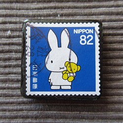 日本　童話切手ブローチ 3046 1枚目の画像