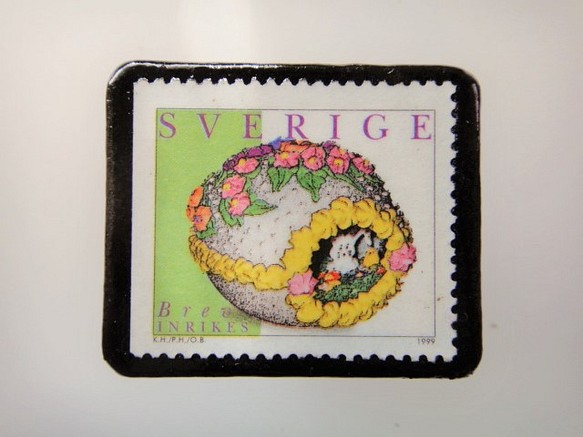 瑞典復活節郵票胸針3078 第1張的照片