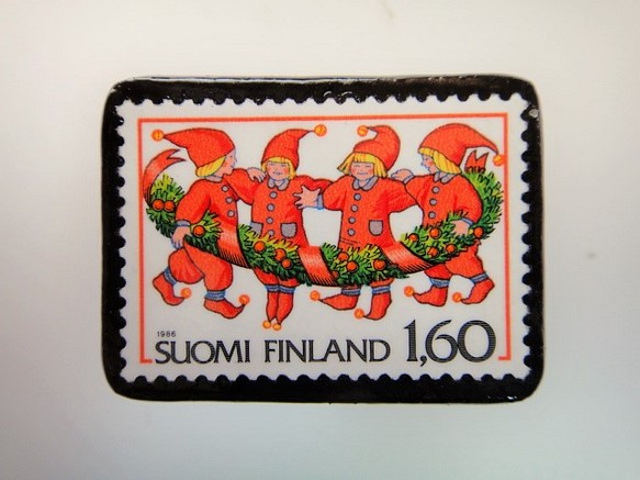 フィンランド 特別セール品 クリスマス切手ブローチ 3147 人気定番の