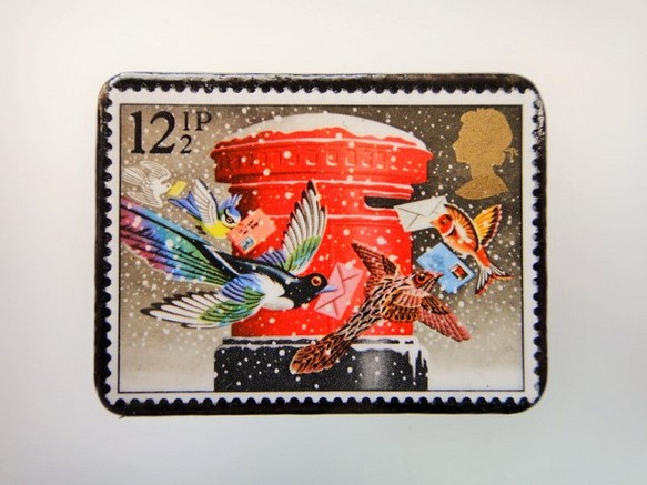 英國聖誕郵票胸針3155 第1張的照片