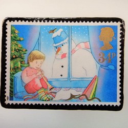 英國聖誕郵票胸針3170 第1張的照片