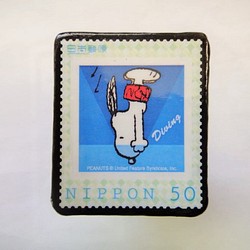 日本　切手ブローチ3227 1枚目の画像