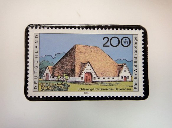 ドイツ　伝統家屋切手ブローチ3257 1枚目の画像