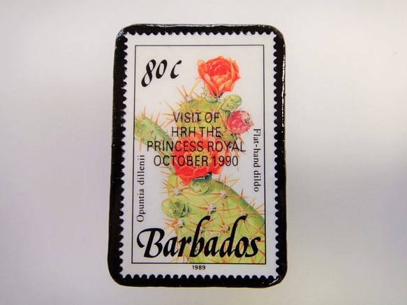 巴巴多斯花郵票胸針3320 第1張的照片