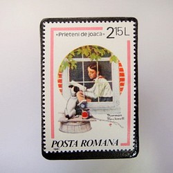 ルーマニア　切手ブローチ3375 1枚目の画像