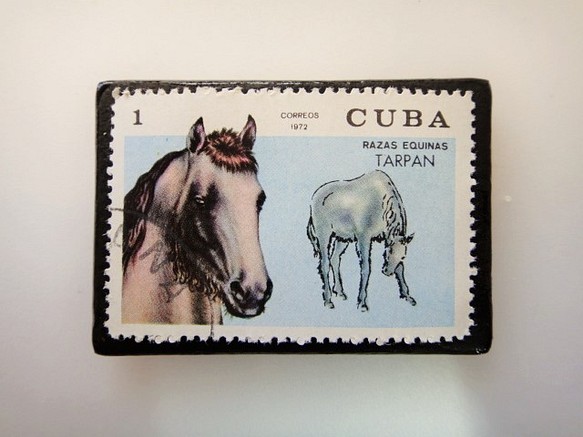 キューバ　馬切手ブローチ3503 1枚目の画像