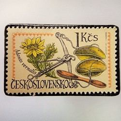 チェコスロバキア　切手ブローチ3604 1枚目の画像