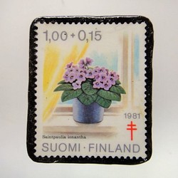 芬蘭花卉郵票胸針3910 第1張的照片