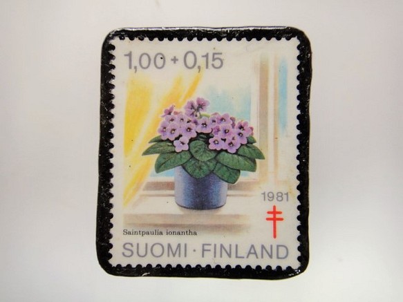 フィンランド　花切手ブローチ3910 1枚目の画像