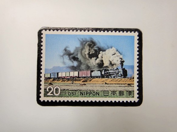 日本　 鉄道切手ブローチ 3955 1枚目の画像