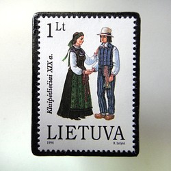 拉脫維亞民間服裝郵票胸針3998 第1張的照片