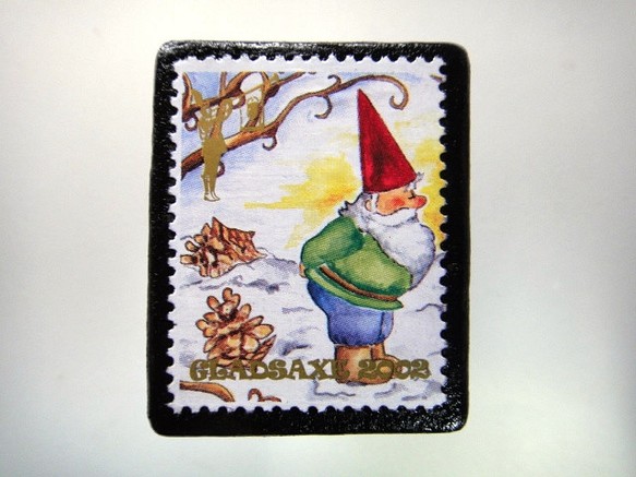 デンマーク　クリスマス切手ブローチ4029 1枚目の画像