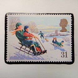 英國聖誕郵票胸針4060 第1張的照片