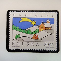 波蘭聖誕郵票胸針4102 第1張的照片