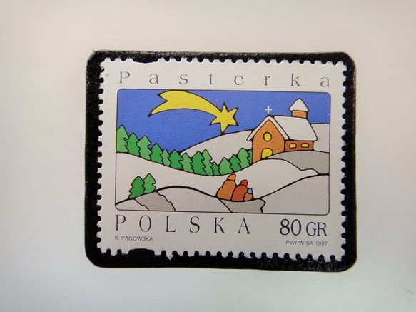 波蘭聖誕郵票胸針4102 第1張的照片