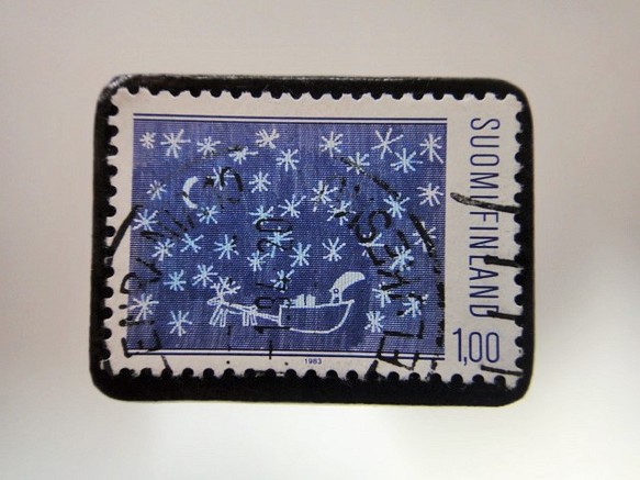フィンランド　クリスマス切手ブローチ 4282 1枚目の画像