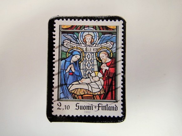 芬蘭聖誕郵票胸針4296 第1張的照片