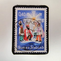 フィンランド　クリスマス切手ブローチ 4304 1枚目の画像