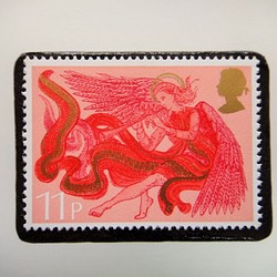 英國聖誕郵票胸針4415 第1張的照片