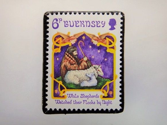 ガンジー　クリスマス切手ブローチ　4441 1枚目の画像