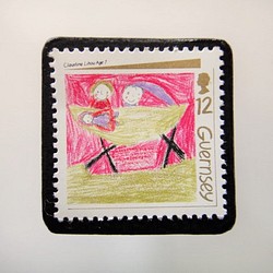 根西島聖誕郵票胸針4461 第1張的照片