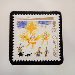 根西島聖誕郵票胸針4469 第1張的照片