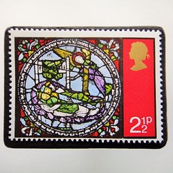 英國聖誕郵票胸針4495 第1張的照片