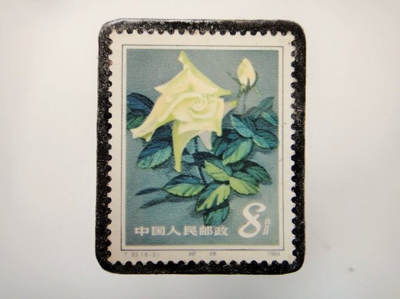 中國玫瑰郵票胸針4617 第1張的照片