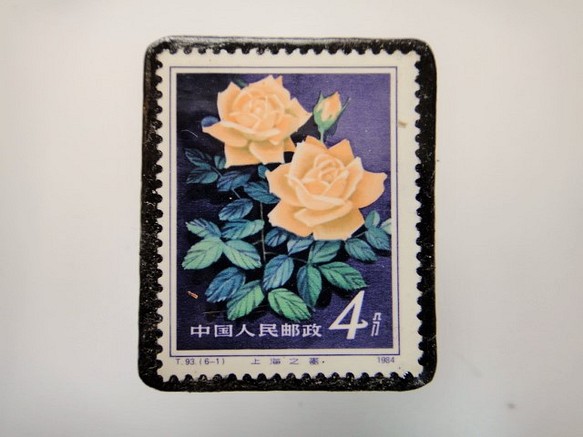 中國玫瑰郵票胸針4618 第1張的照片