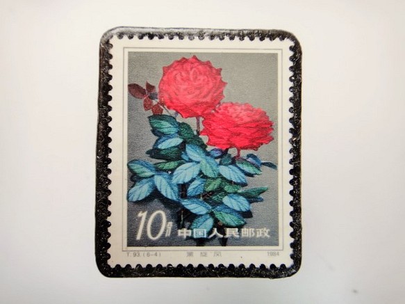 中國玫瑰郵票胸針4619 第1張的照片