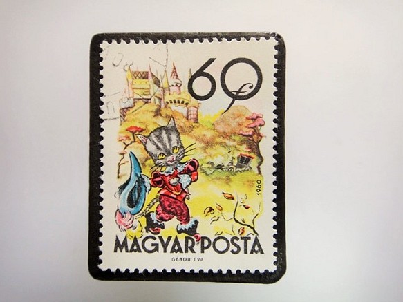 ハンガリー　童話切手ブローチ4831 1枚目の画像