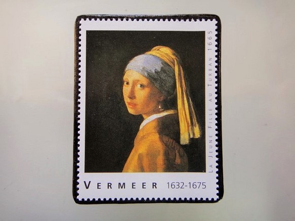 フランス 　フェルメール切手ブローチ4846 1枚目の画像