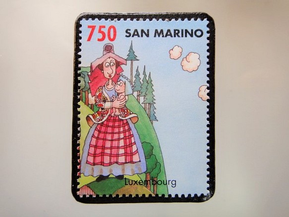 聖馬力諾世界城市（盧森堡）郵票胸針4880 第1張的照片