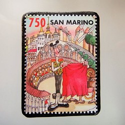 聖馬力諾世界城市（西班牙）郵票胸針4886 第1張的照片