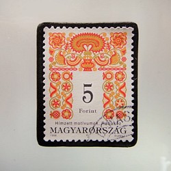匈牙利刺繡郵票胸針4983 第1張的照片